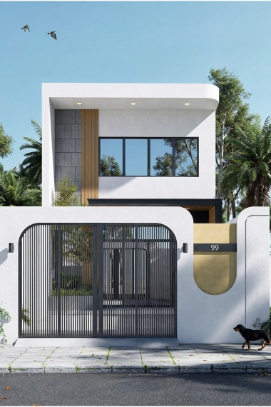 Mẫu nhà gác lửng 5x15.5m dành cho gia đình nhỏ.