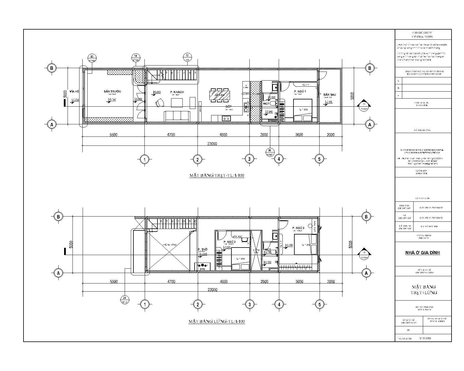 Mẫu nhà gác lửng 5x15.5m dành cho gia đình nhỏ