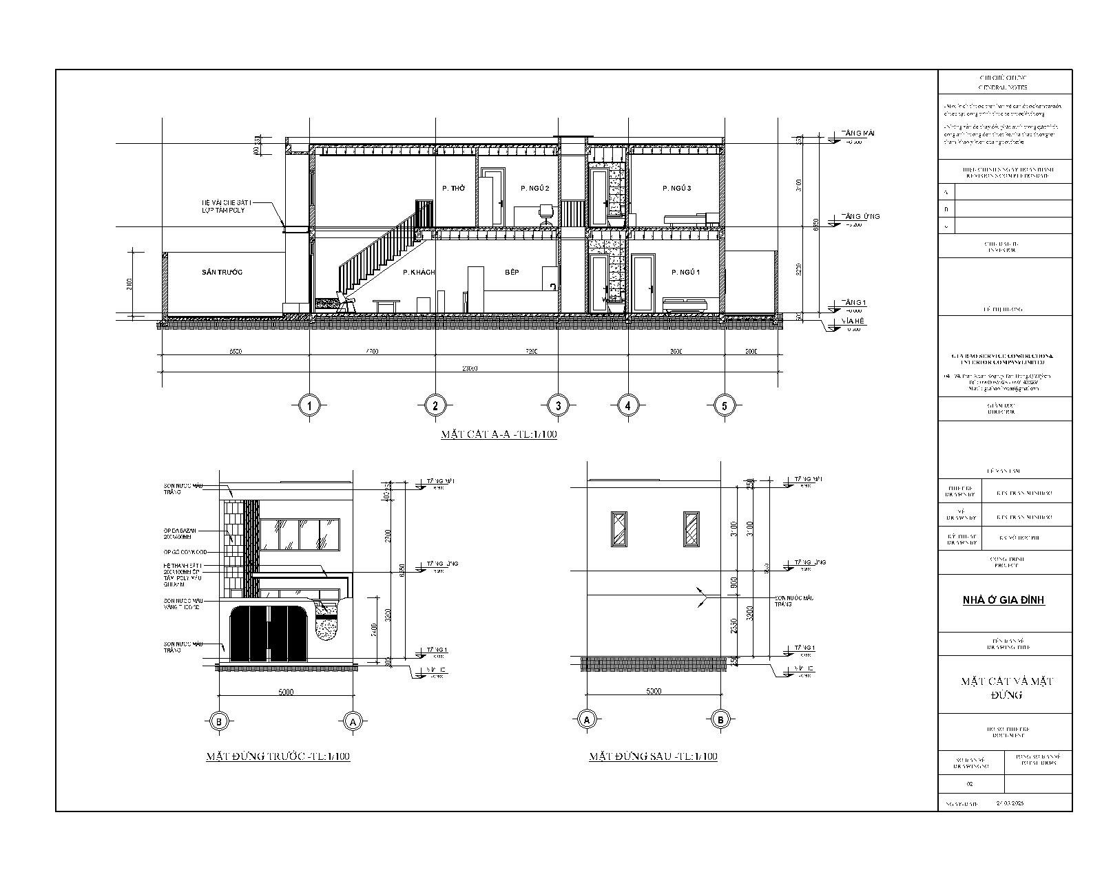 Mẫu nhà gác lửng 5x15.5m dành cho gia đình nhỏ