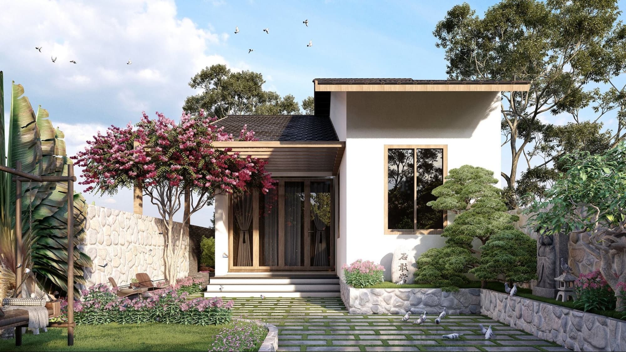 Mẫu Nhà Cấp 4 Kết Hợp Vườn